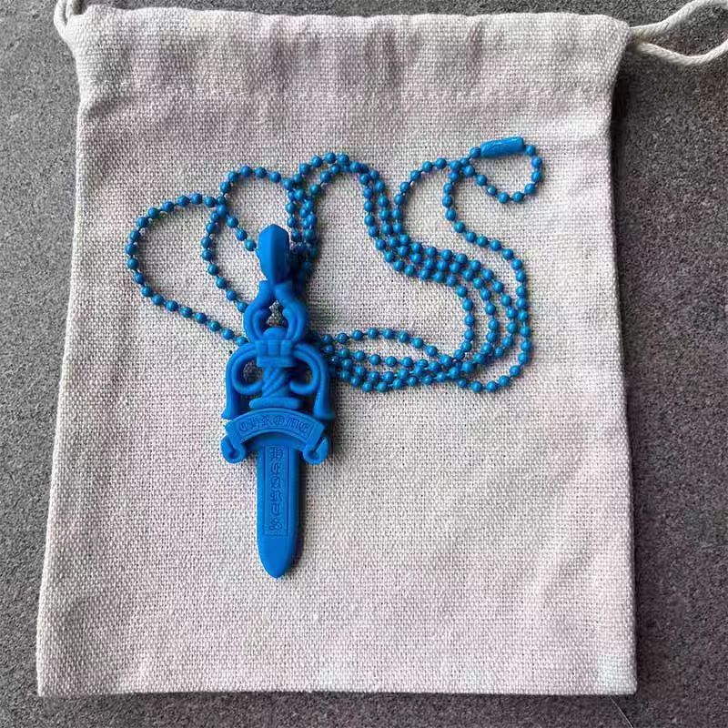 Necklace Resin Holy Sword Colored Necklace Couple Chain Punk Street Dance Style Cross Dagger Letter Chain
