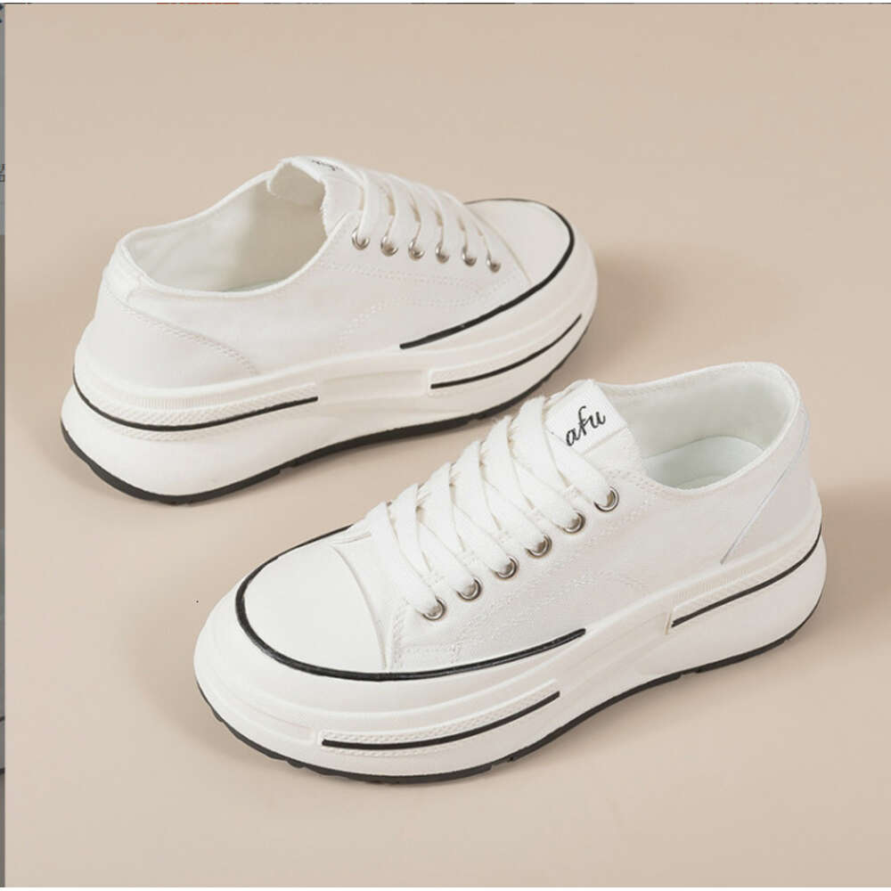 Women's Thick Soled Canvas Spring and Autumn Summer Board Versatile Casual Small White Shoes