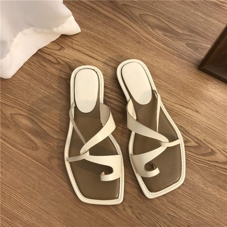 Roman style toe flip ps for women's outerwear 2024 summer new one foot casual beach vacation sandals 02 3cb1 51b
