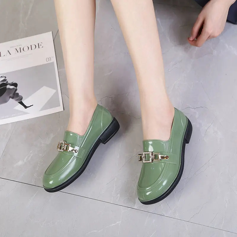 Footwear Formal Shoes Ladies Summer for Women Normal Leather Casual Loafers Block Heel Low Elegant Chunky Heels Young E Y2k 2