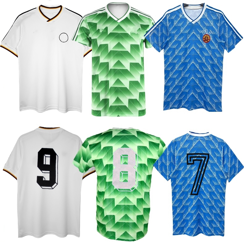 1986 1988 1990 DDR retro soccer jersey 88 90 EAST gerMan Allofs Sammer Matthaus VOLLER Thomas Doll classic vintage football shirt