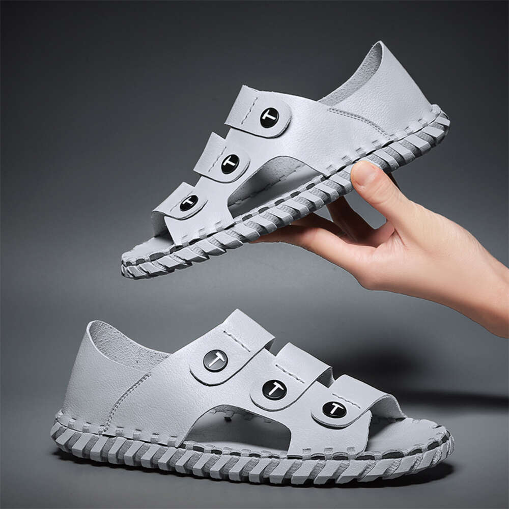 CYYTL Mens Sandals Summer Beach Shoes Leather Outdoor Fisherman Slippers Hiking Fashion Breathable Designer Open Toe Flat