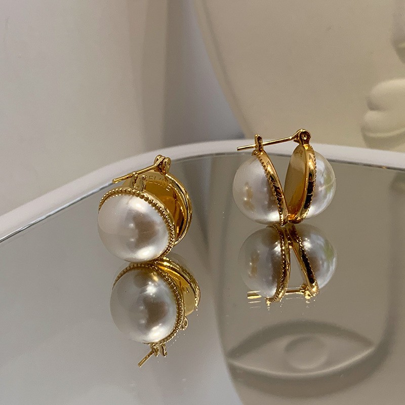 Luxury Earrings designer jewelry for women 14K gold open pearl ear buckle stud earrings Logo Printed Wedding Party Gifts