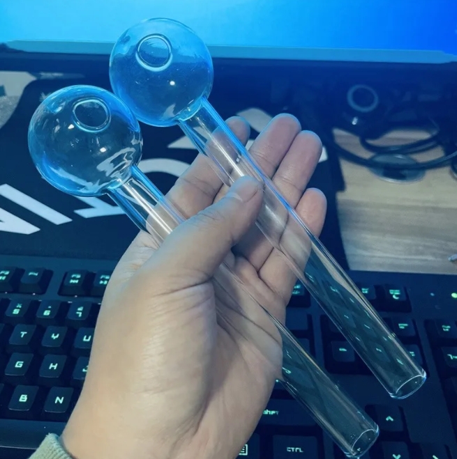 Super Big Hookah Pipe Large 8 Inch Long 50 Fuel Ball Thick Glass Oil Burner Pipe Tobacco Spoon Pipe Hand Smoking Accessories