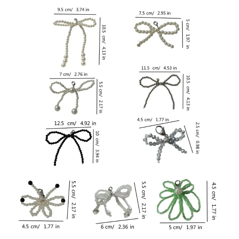 2Pcs Elegant Butterfly Shoe Decoration Bag Keychain Pendant Bowknot Beaded Shoe Buckle Ornament Phone Charm for Party Daily Wear 240615