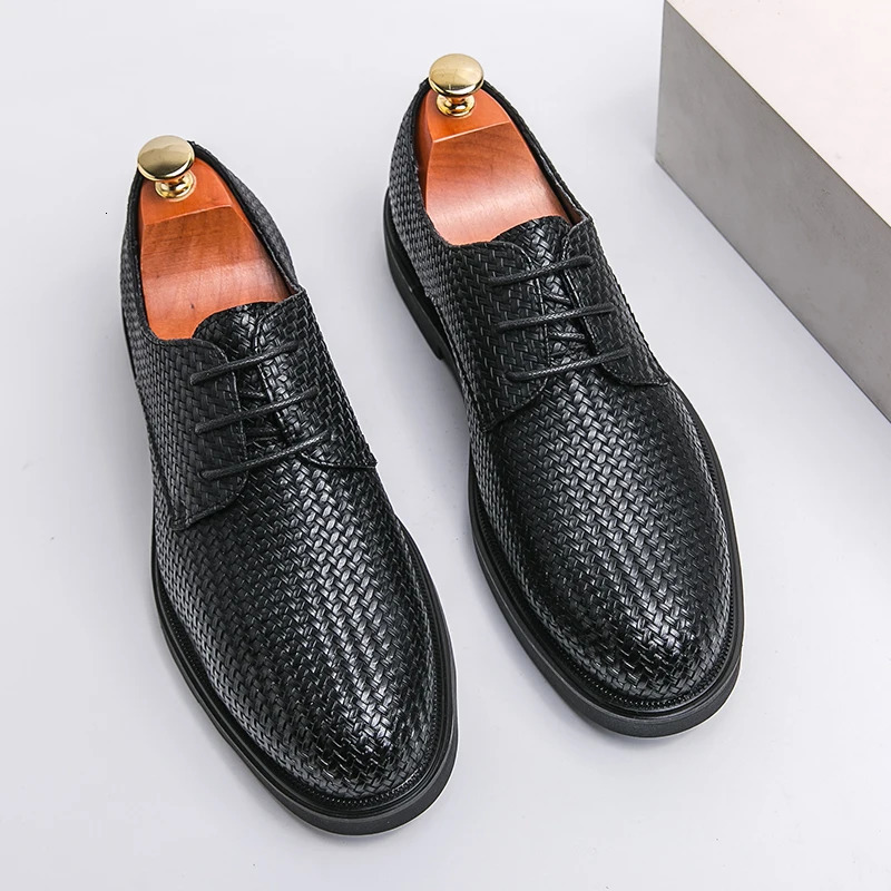 Men Shoes 2024 Fashion Mature Man Oxford Leather Shoes Social Shoes Casual Business Pointed Toe Dress Driving Working Shoes 240615