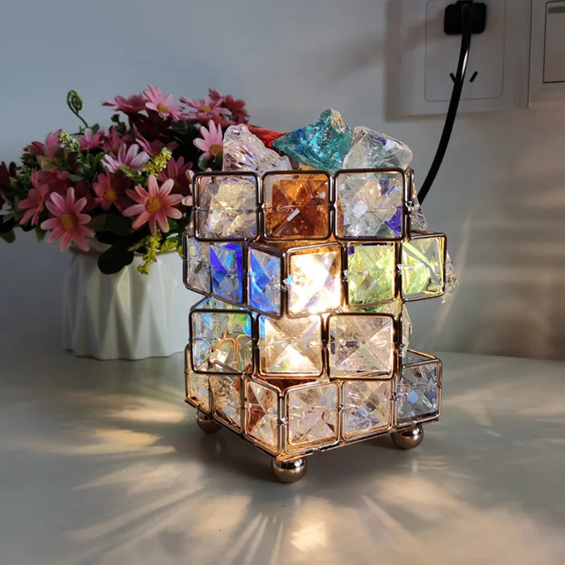 LED natural Himalayan crystal salt lamp rock salt night lamp table lamp lava lamp USB plug home bedroom warm room decoration gift 240530