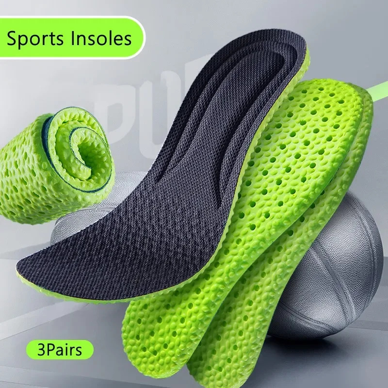 6 pieces Sports Running Insole for Shoes Soft Shock-Absorbing Arch Support Plantar Fasciitis Template Insoles for Feet Shoe Sole 240615