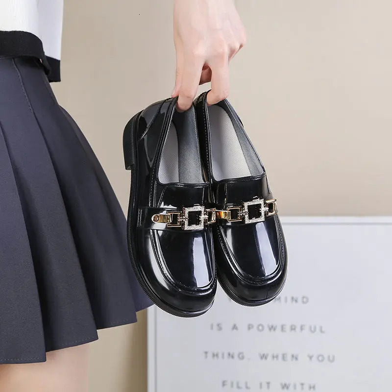 Footwear Formal Shoes Ladies Summer for Women Normal Leather Casual Loafers Block Heel Low Elegant Chunky Heels Young E Y2k 2