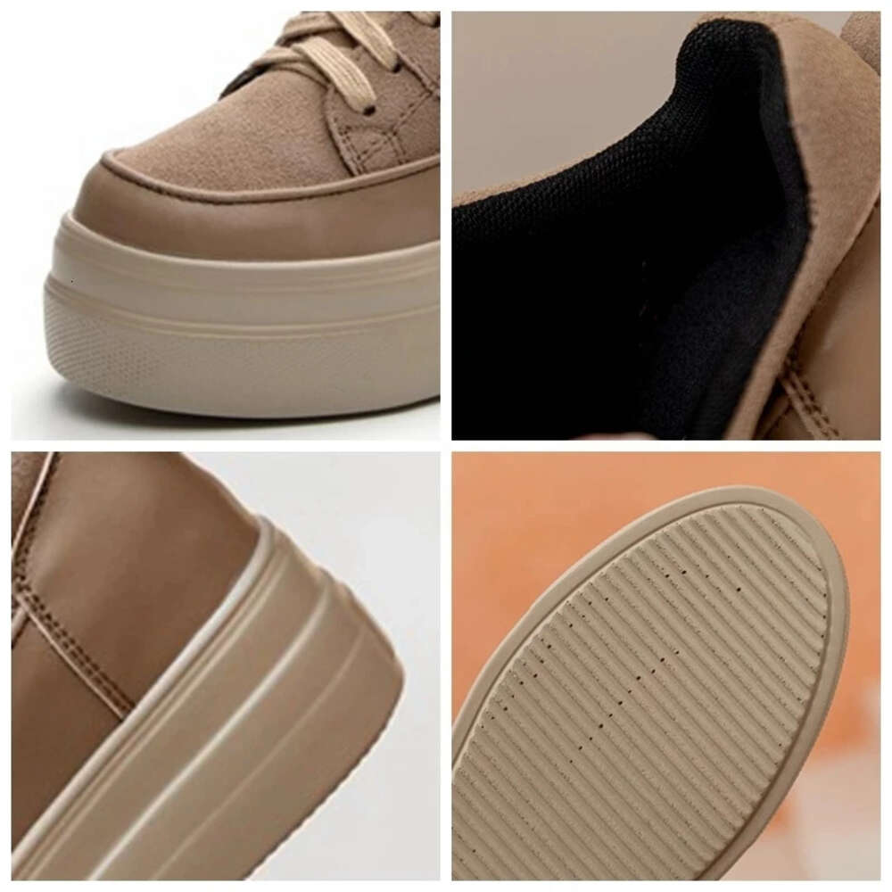 8Cm Genuine Leather Cow Suede Platform Wedge Women Fashion Chunky Sneakers Spring Autumn Casual Females Hidden Heels Shoes
