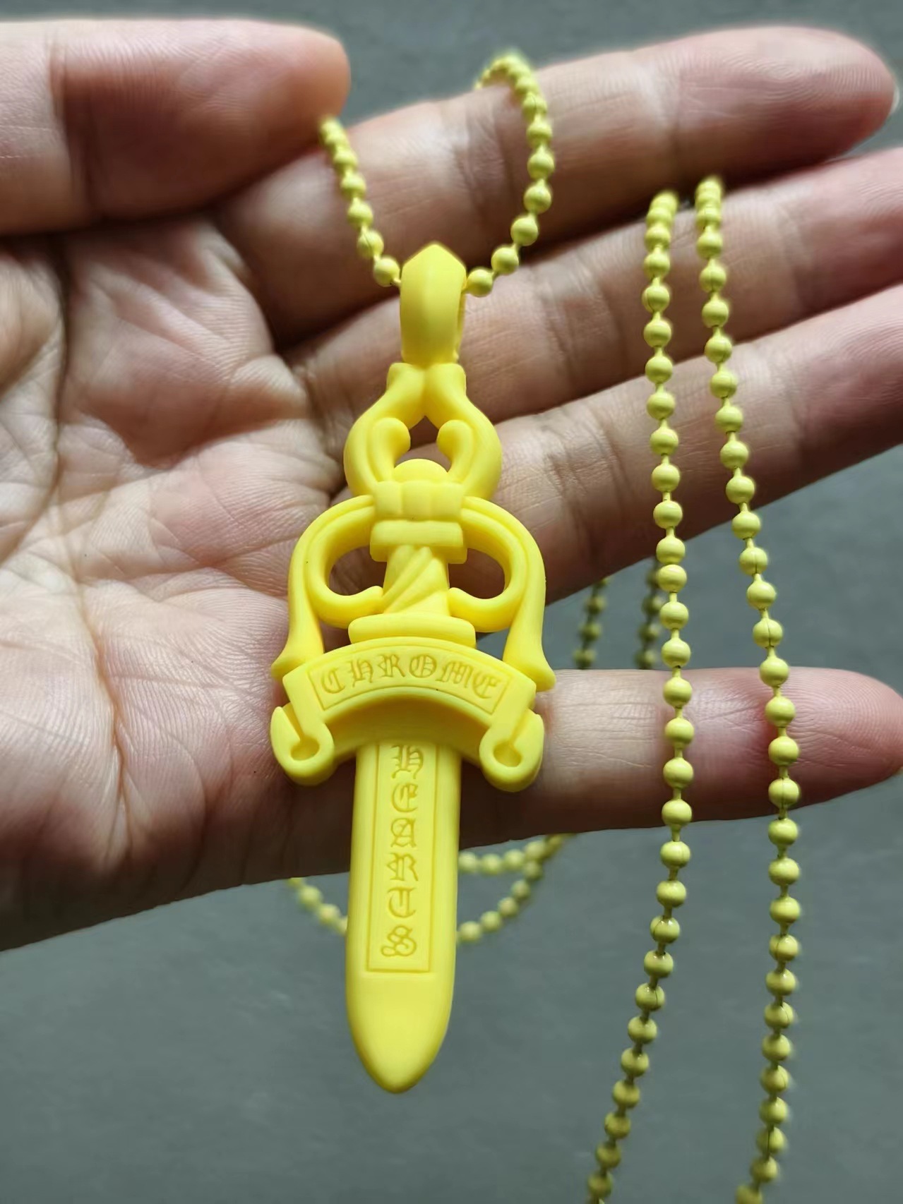 Necklace Resin Holy Sword Colored Necklace Couple Chain Punk Street Dance Style Cross Dagger Letter Chain