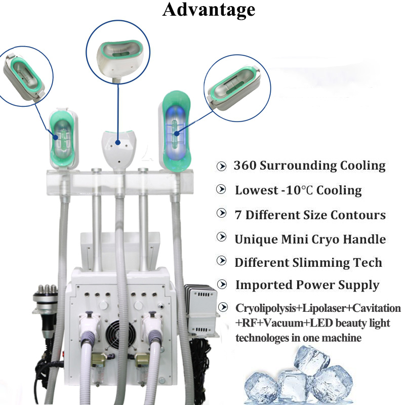Cryolipolysis fat free machine ultra cavitation body rf lipolysis slim diode laser cellulite reduce 360 cryo facial machines 7 in 1