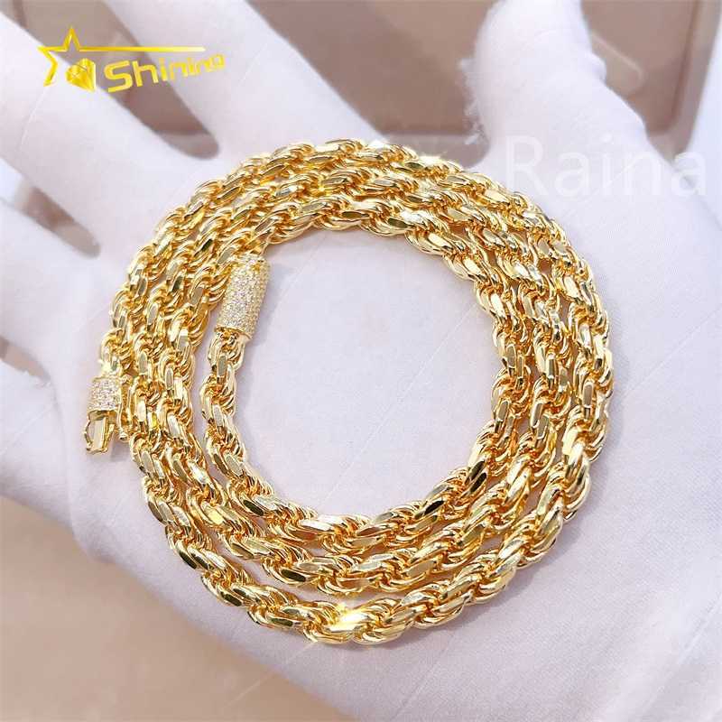 price gold 6mm solid sterg sier vvs moissanite chains men rope chain
