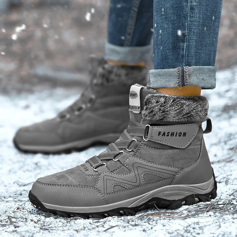 warm plush snow boots top mens winter boots oversized hiking boots outdoor anti slip ankle boots mens winter sports shoes 240615