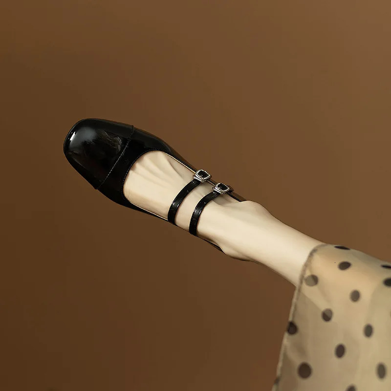 Silver Elegant Woman Heeled Shoes Women Mary Janes Square Toe High Heels Lolita Shoe Double Buckles Pumps Zapatos Mujer 240617