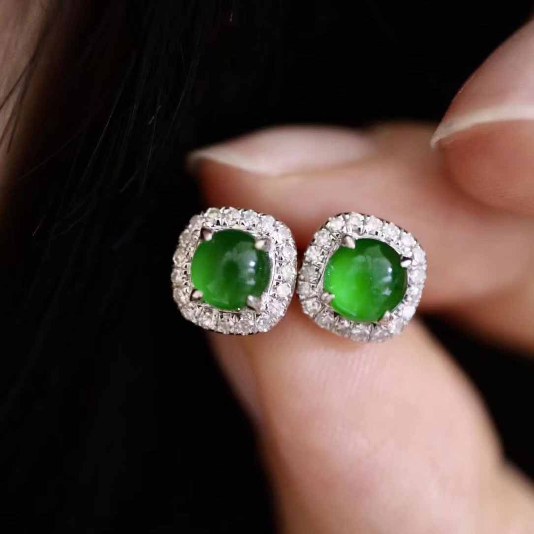 Sterg Stud Women, Sier Simple Fashion Jewelry, Emerald Agate CZ Dia Gemstone Earrings for Party, Lover's Gift