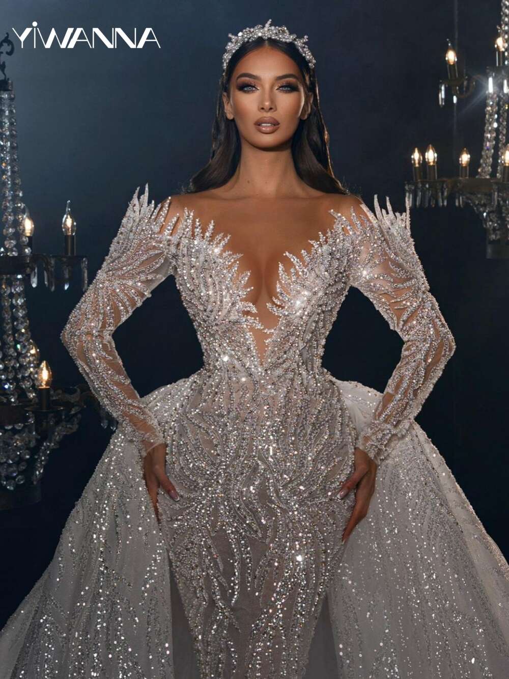 ful Off The Shoulder Bridal Dress Sparkly Sequins Beads special Gown 2024 A-e Long Bride Robe Vestido De Novia