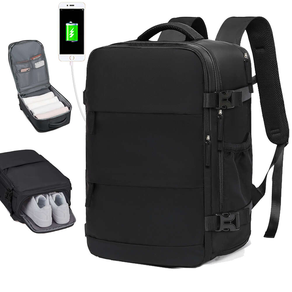 travel Men's backpack, airline approved waterproof 15.6-inch laptop for women, backpack school with shoe compartment H6.17#58 99dbe