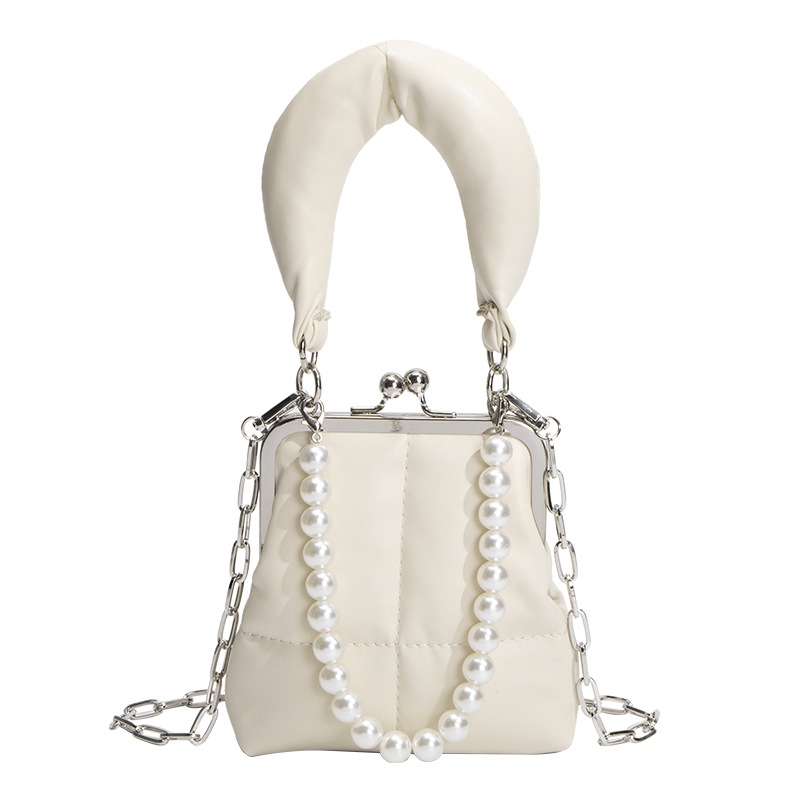 Daily wear urban minimalist women handbag women new crossbody handbag Korean niche design gold clip chain shoulder bag
