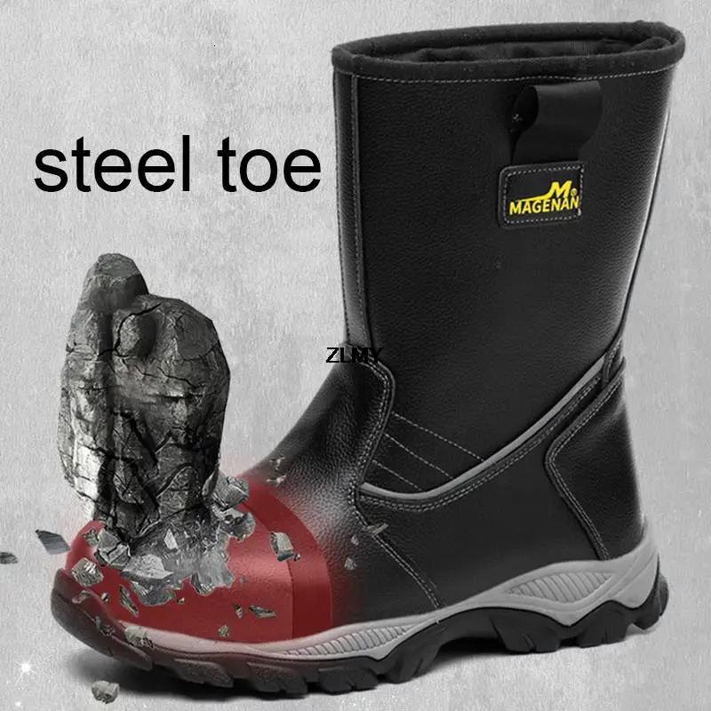 Mens oil resistant safety shoes high top work shoes steel toe caps anti rust work shoes anti-collision work shoes mens welding shoes fireproof flowers