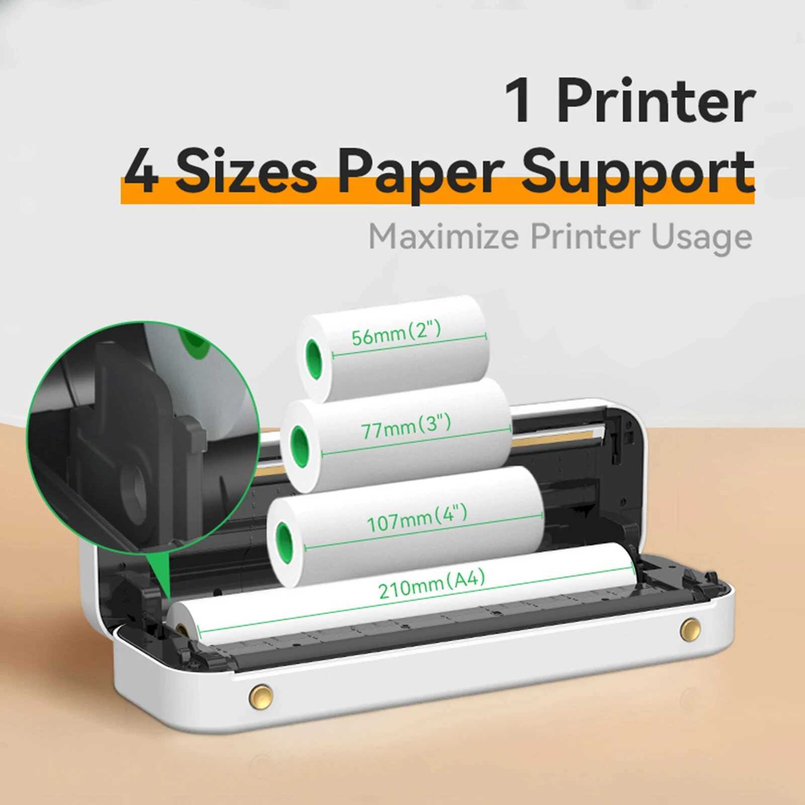 Printers PeriPage A40 thermal printer wireless Bluetooth printer portable mini thermal printer A4 paper photo printer Y240617DBWE