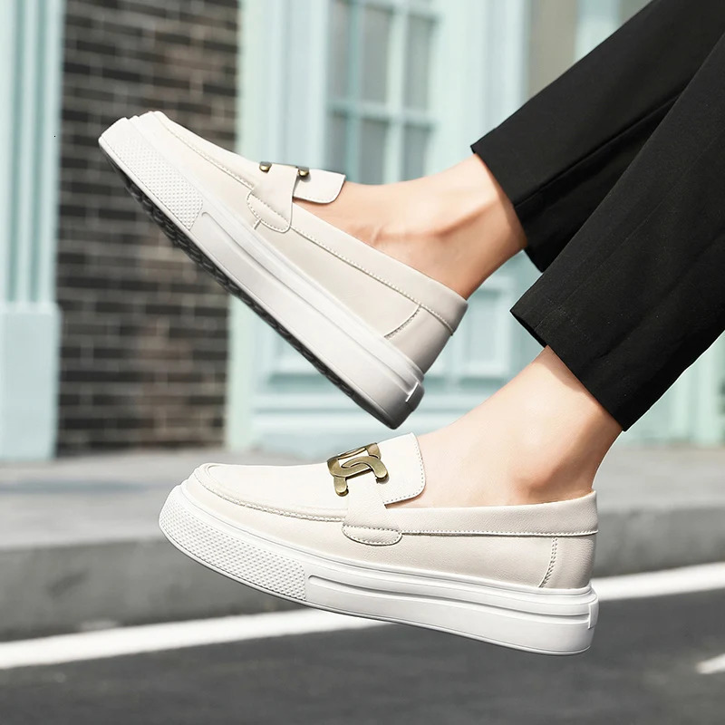 Classic Black Mens Loafers Shoes Comfortable Leather Platform Shoes Men Slip-on Casual Shoes for Men Footwear Mocasines Hombre 240617