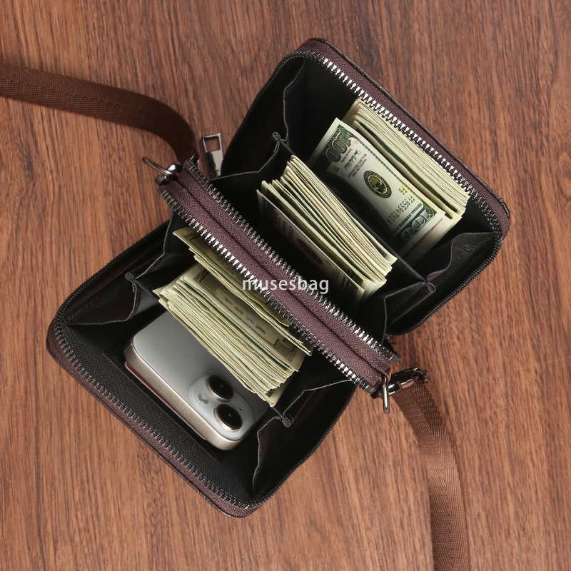 High quality classic large capacity casual shoulder crossbody bag by European and American men's designers, fashionable multi-layer embroidery an