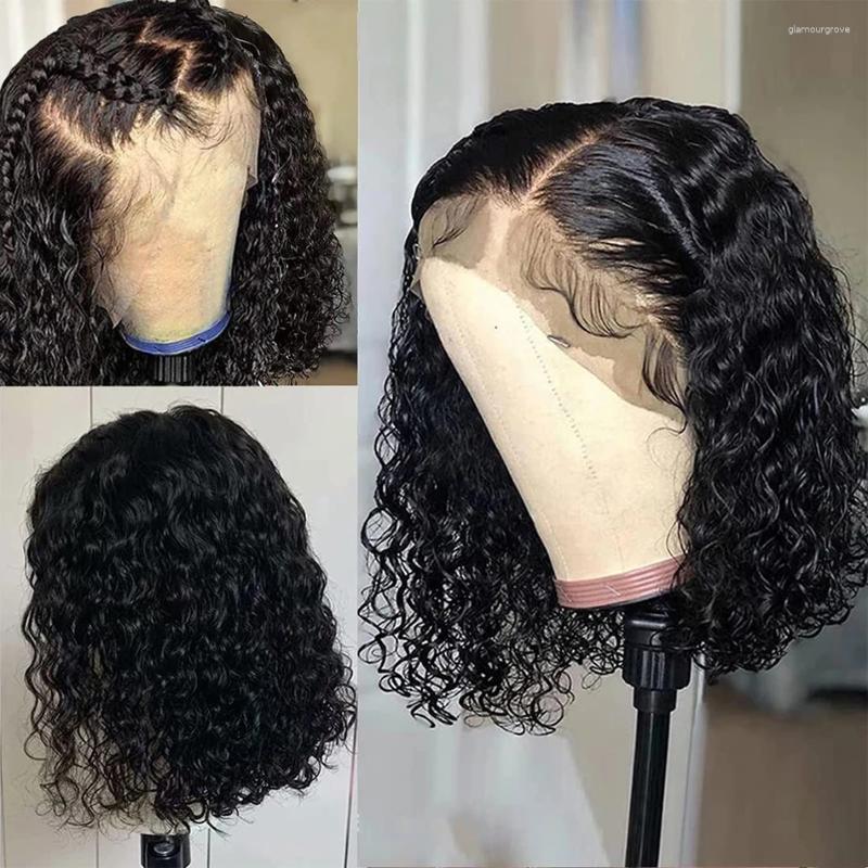 Wigg Short Bob Wigs Curly Lace Front Human Hair Wig 13X4 Hd Frontal Deep Wave Glueless 4X4 Closure