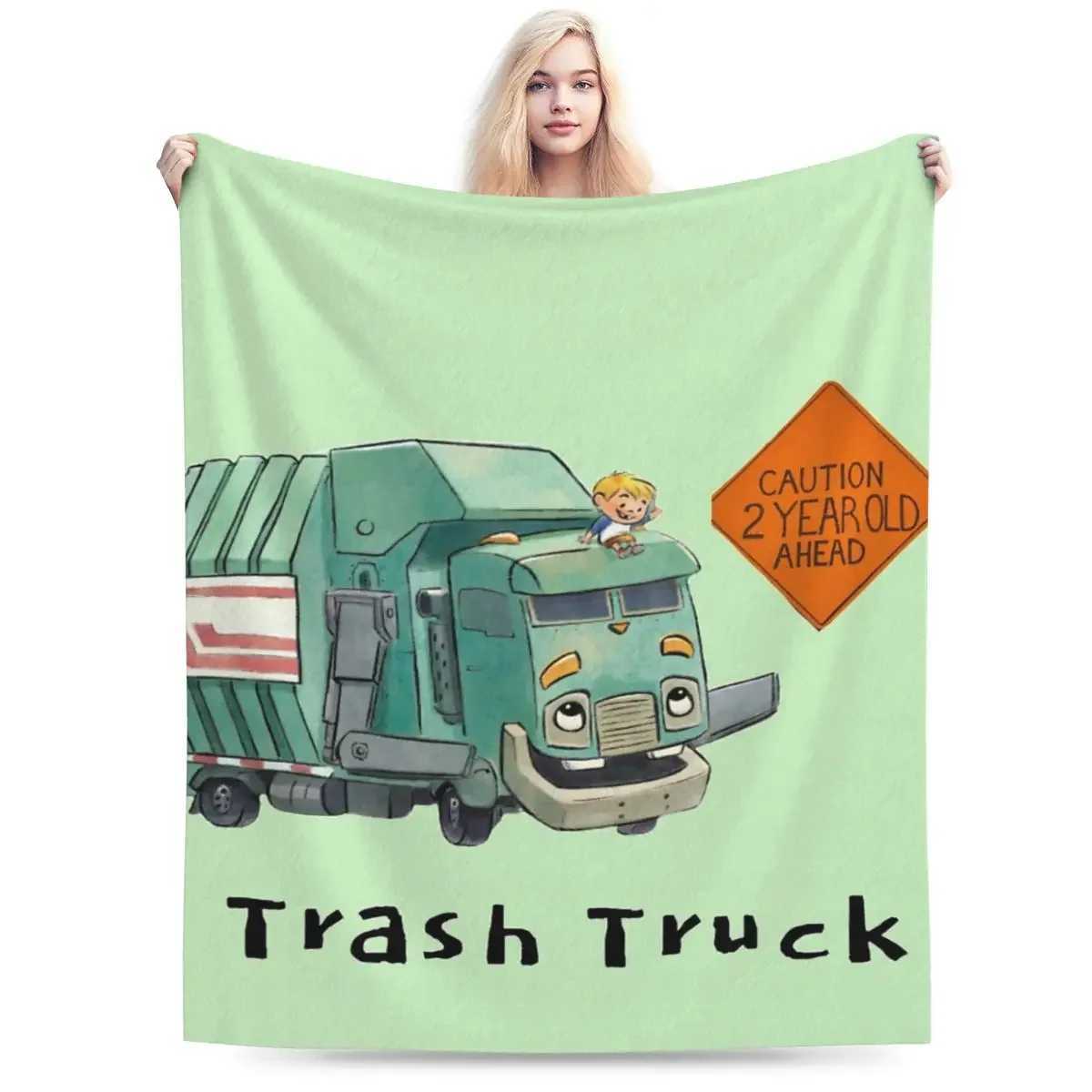 Blankets Flannel Throw Blanket Trash Truck Cartoon Netflix Blankets Soft Bedspread Warm Plush Blanket for Bed Living room Picnic TravelL406