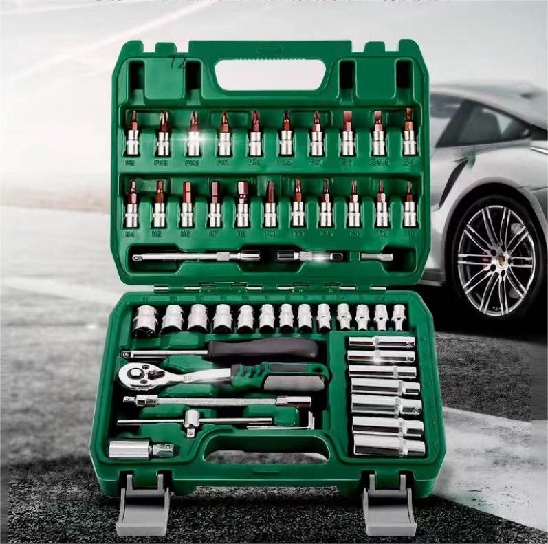 Professional General Purpose Hand Toolset - Includes 54 CR-V 1/4'' Ratcheting Wrenches & Screwdrivers