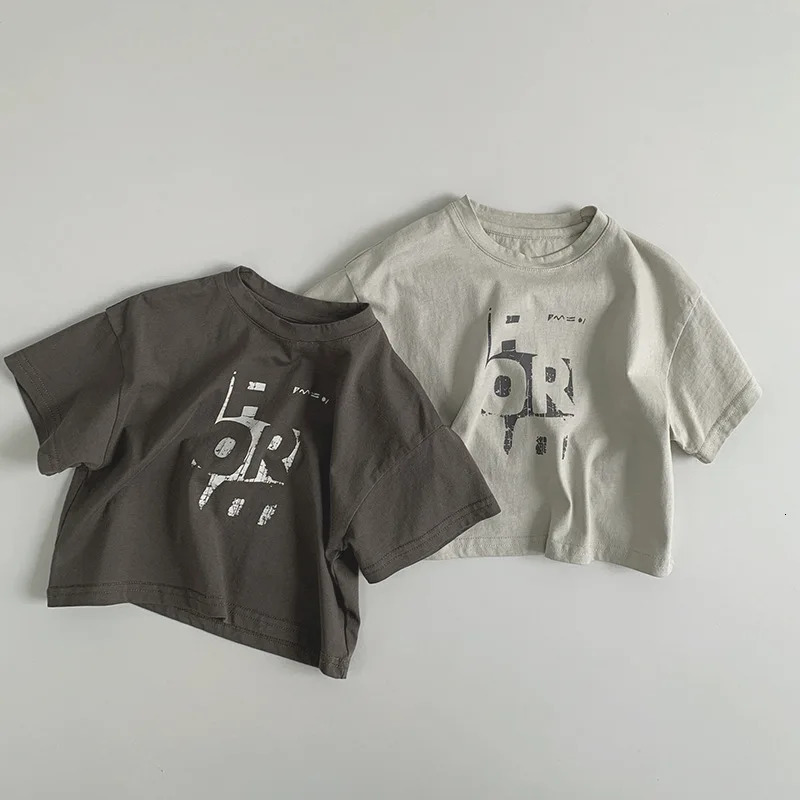 T-shirts Summer Costume Children Print Short Sleeve T-shirt Cotton Baby Girl Casual Tees Toddler Boy Loose Tshirt Kids Cotton Tops 240617Y2501199VAK