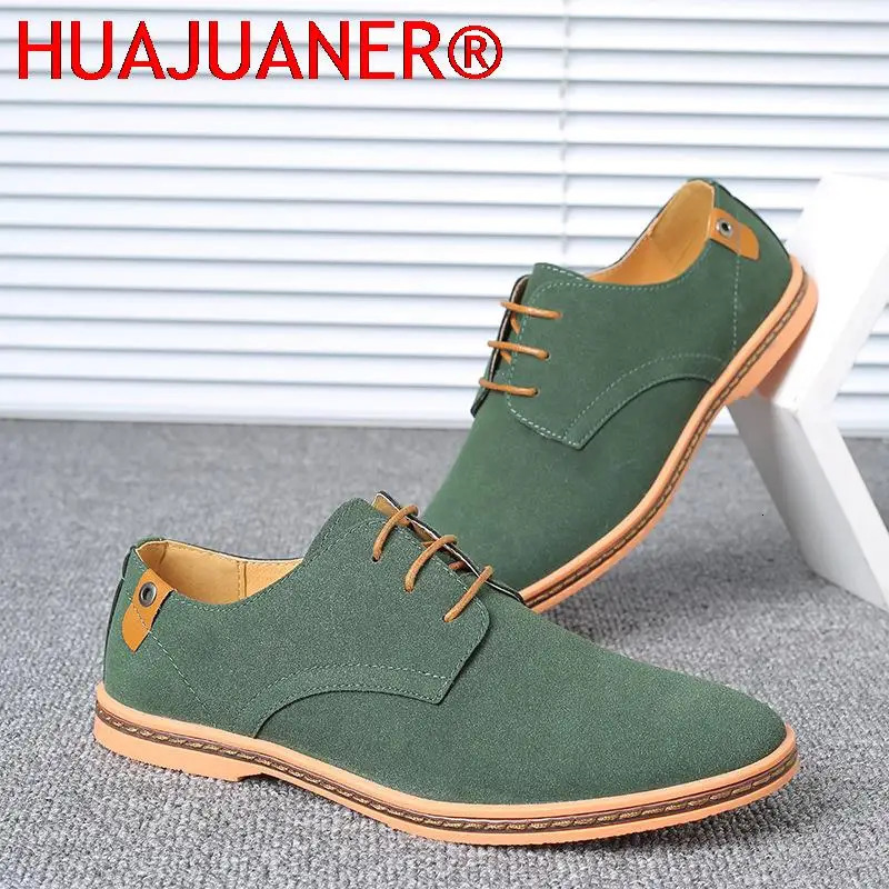 Spring Suede Leather Mens Shoes Oxford Casual Shoes Classic Sports Shoes Comfortable Footwear Dresses Large Size Apartments 240615