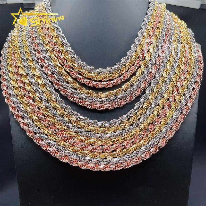 price gold 6mm solid sterg sier vvs moissanite chains men rope chain