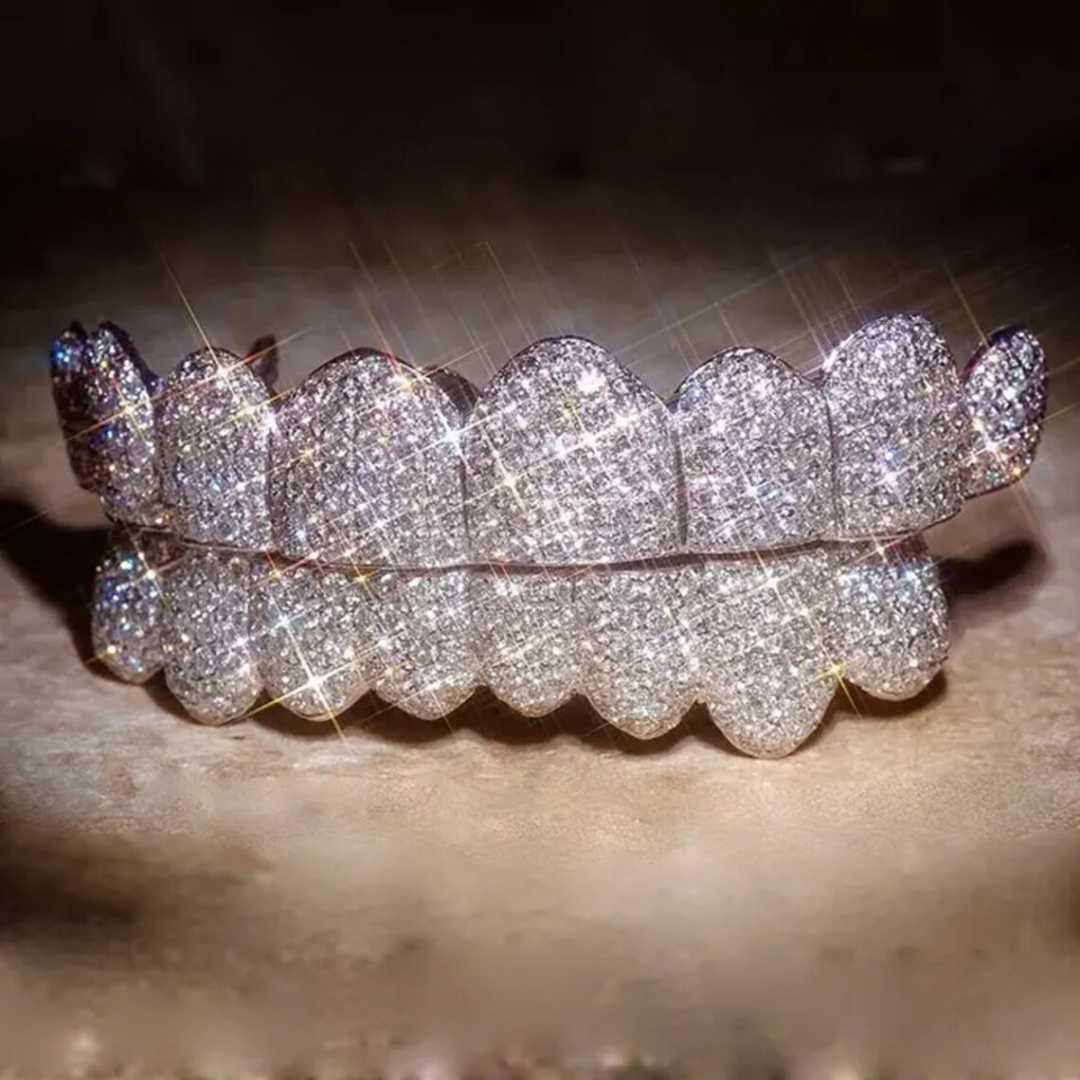 10K 14K Vvs Moissanite Custom Gold Teeth With Round Brilliant Cut Hip Hop Dia Grillz For Men Women