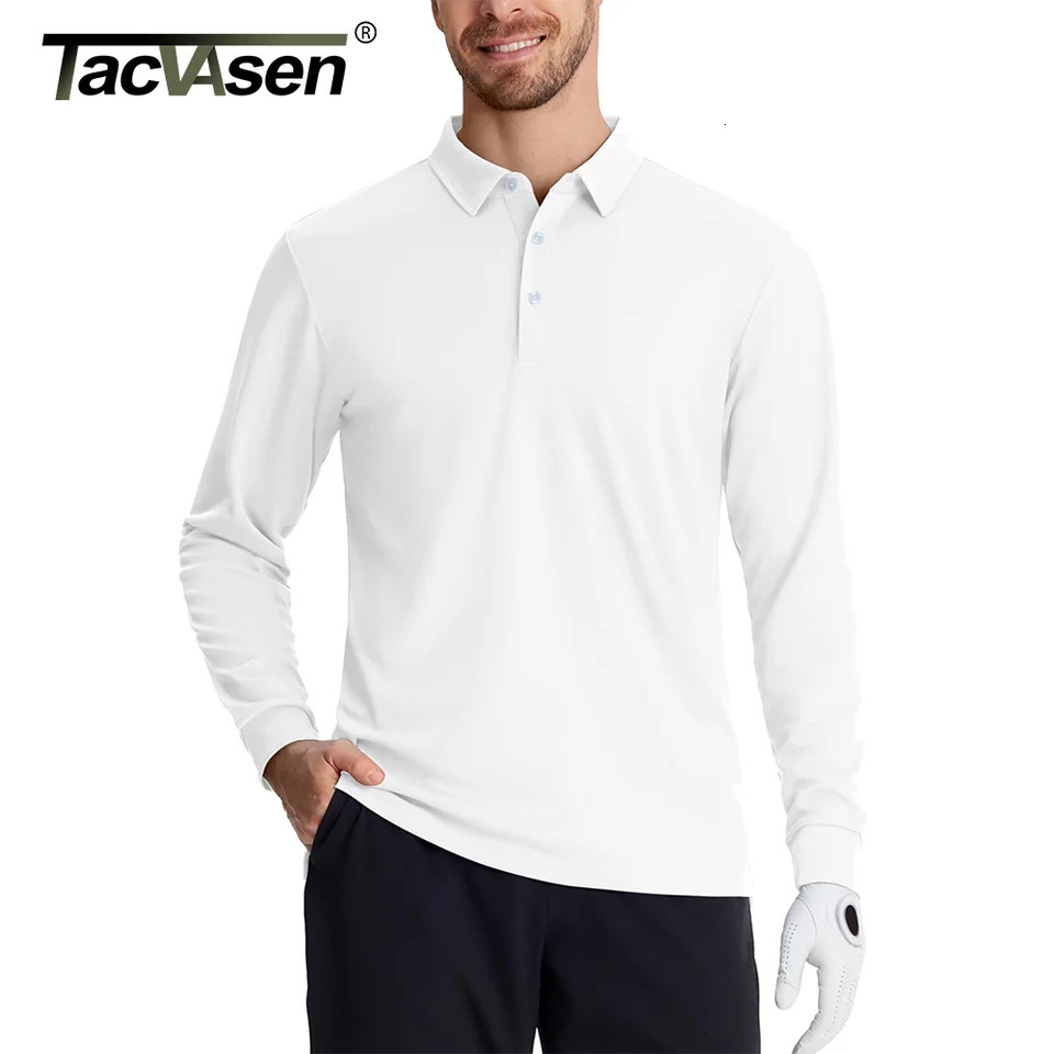TACVASEN Long Sleeve Polos T-shirts Mens Quick Dry Lightweight Golf Polo Shirts Casual Work T-shirt Sport Tees Pullover Tops Man 240617