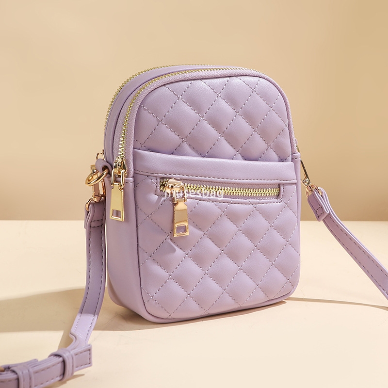 High quality women's designer temperament high-end mini phone bag fashionable and practical multifunctional trend diamond grid single shoulder cr