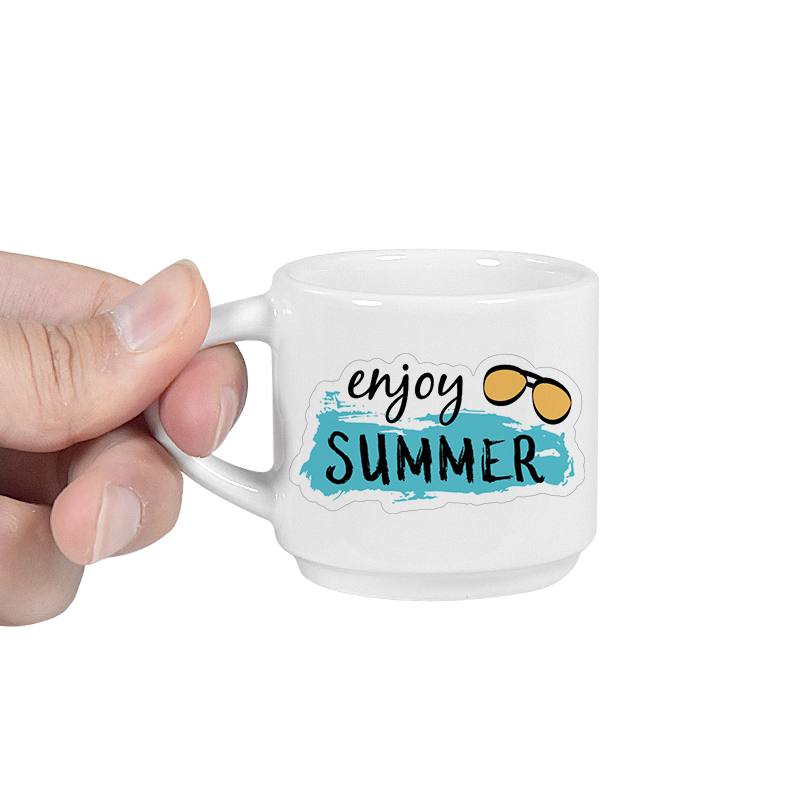 2.5oz Mini Sublimation Mugs Blank Ceramic Mugs Ceramic Coffee Mugs Sublimation Blanks Classic Cup for Coffee Milk Hot Cocoa Tea Latte for DIY