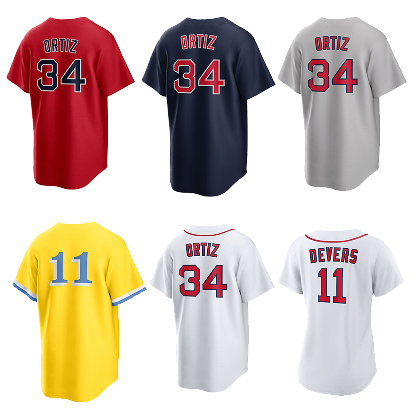 Custom 34 David Ortiz Rafael Devers Masataka Yoshida Baseball Jersey Carl Yastrzemski Trevor Story Wade Boggs Carlton Fisk Corey Kluber Triston Casas Lucas