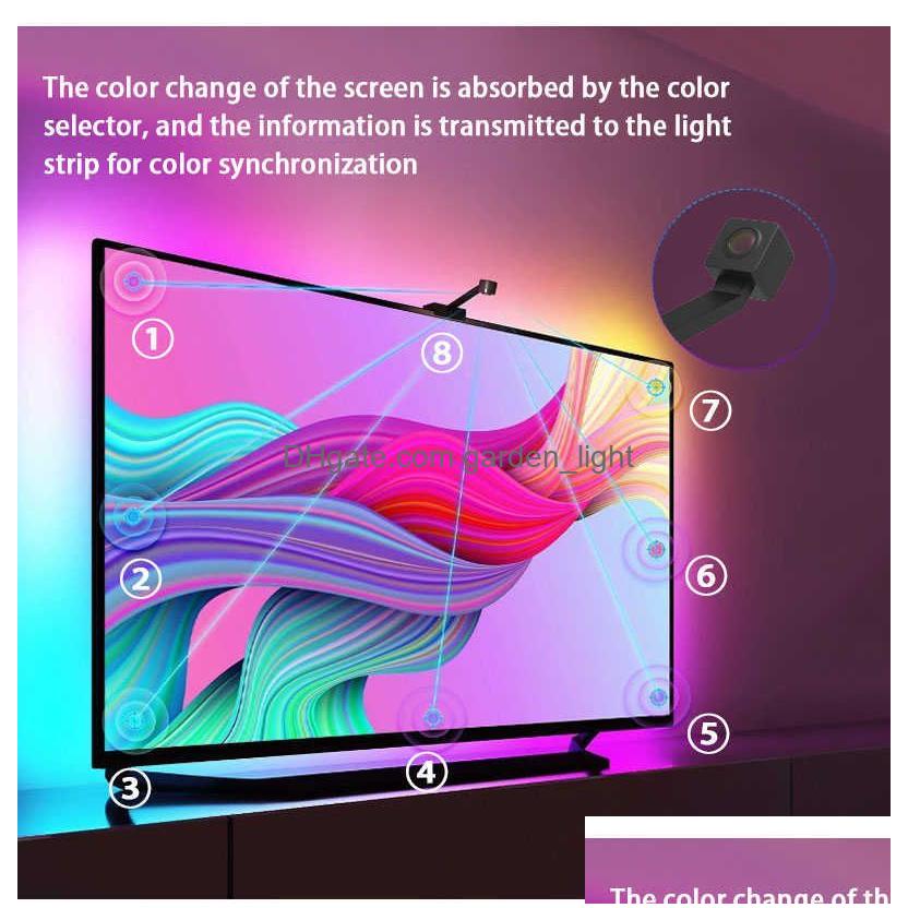 Strips Smart Led Sync Tv Backlight Ws2811 Strip Light Wifi App Tuya Control Ambiligh Sn Synchronization Lamp For Game Room Pc Drop D Dhxfg hronization