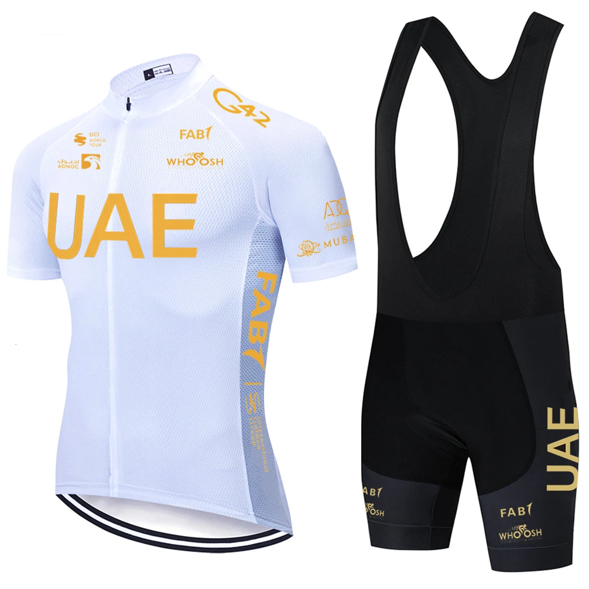 Black Gold Cycling Jersey UAE TEAM Bike Jersey Shorts Set Ropa Ciclismo Men Women Summer Pro Bicycle Maillot Clothing 240620