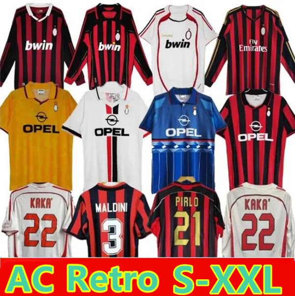 AC Retro Soccer Jersey 1990 2000 2006 2007 2009 2010 2012 MILAN football shirt Gullit 1988 1996 97 milans Van Basten KAKA Inzaghi RONALDINHO Vintage Classics jerseys