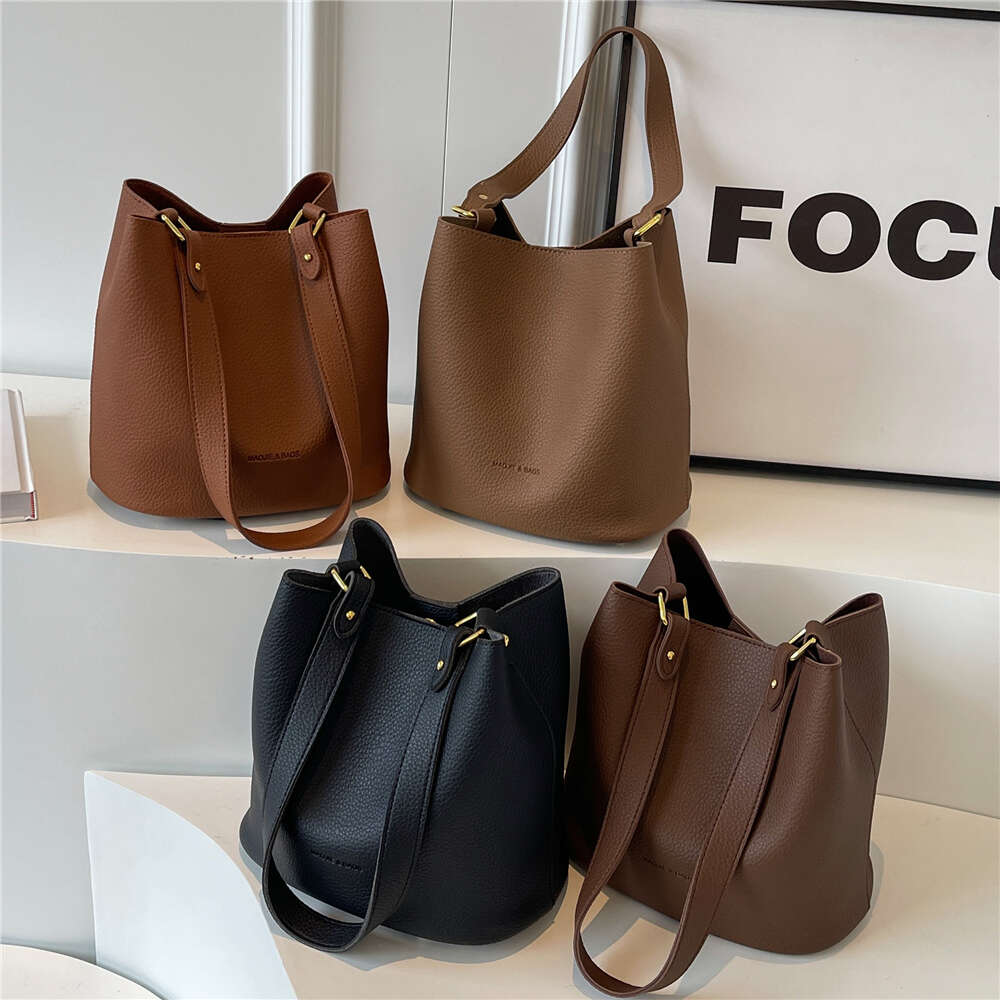 Toptrends Vintage Soft Bucket Shoulder For Women 2024 Trend Designer Crossbody Bags PU Leather Ladies Handbags And Purses 6.17#31