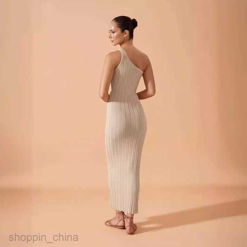 Basic Casual Women Dresses New sexy single piece camisole high waisted vertical knitted dress buttocks wrapped skirt pencil skirt vacation beach skirt