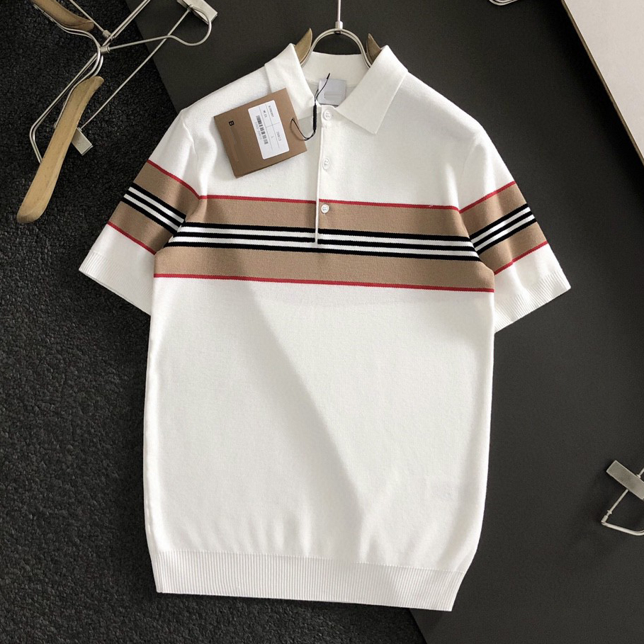 Designer knitted sweater high-quality sweater short sleeved plaid black and white polo shirt casual polo T-shirt Asian size M-3XL