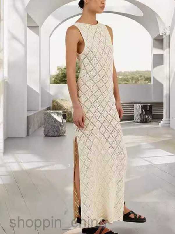 Basic Casual Women Dresses New Women's Summer Sexy Perspective Hook Flower Hollow Knitted Dress Beach Long Dress