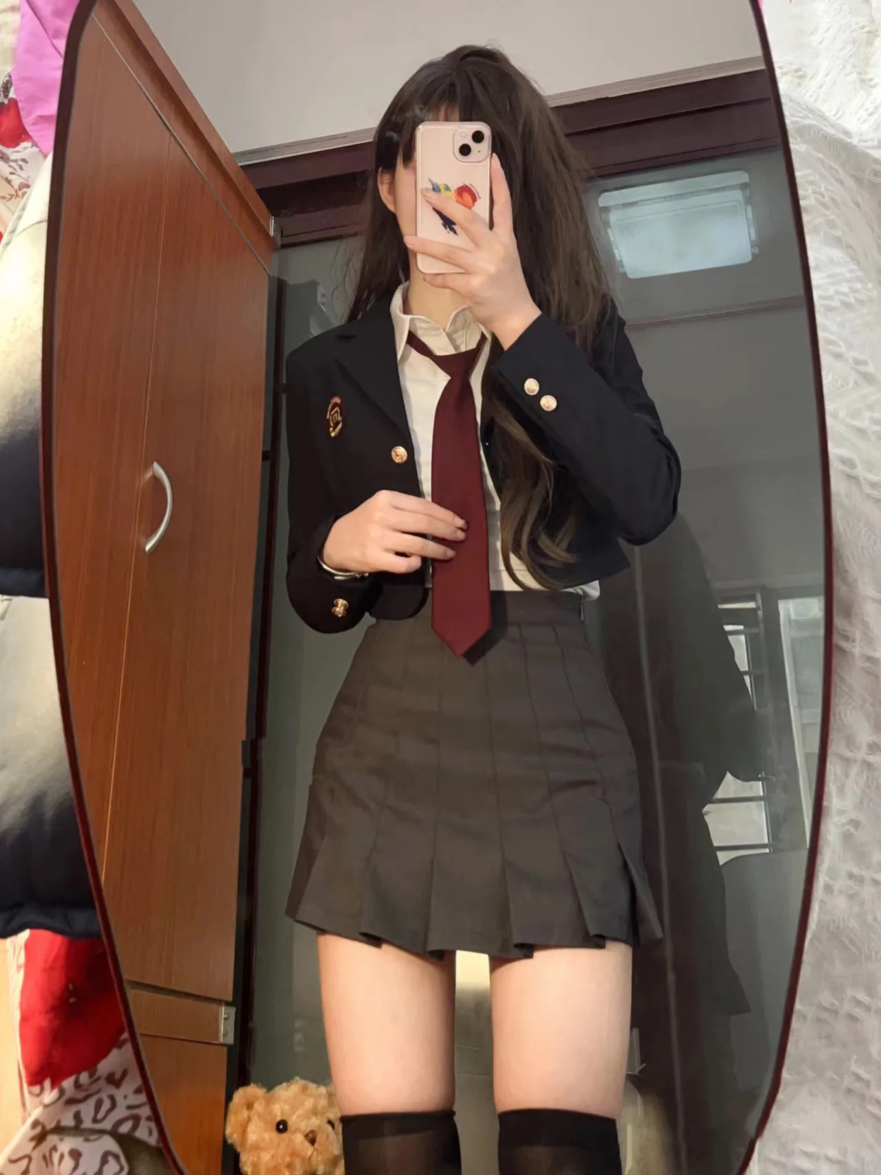 Daily Korean JK Uniform Set College Style Girls Short Suit Blazer Navy Coat Wrap Hip Skirt Tie Shirt Girl Spring Autumn 240617