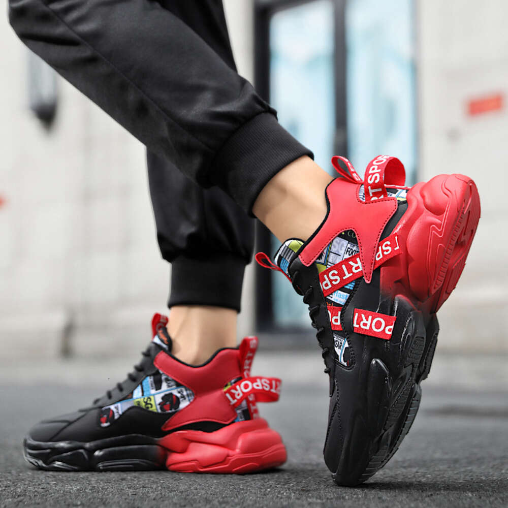 Men Chunky Sneakers Casual High Top Sport Fashion Breathable Gradient Colorful Tennis Shoes