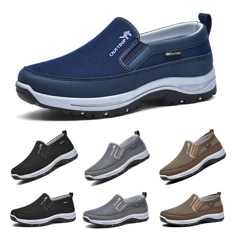 Mesh Ddmysports Men Casual Sports Plus Size Breathable Comfortable Walking Slip On Shoes Triple Dark Blue Free Shipping Outdoor
