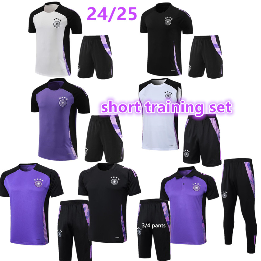 24 25 Germany football short sleeve tracksuit KROOS GNABRY WERNER GOTZE football shirt Sportswear 2024 2025 Cropped pants Germany polo Training Suit Men vest kit