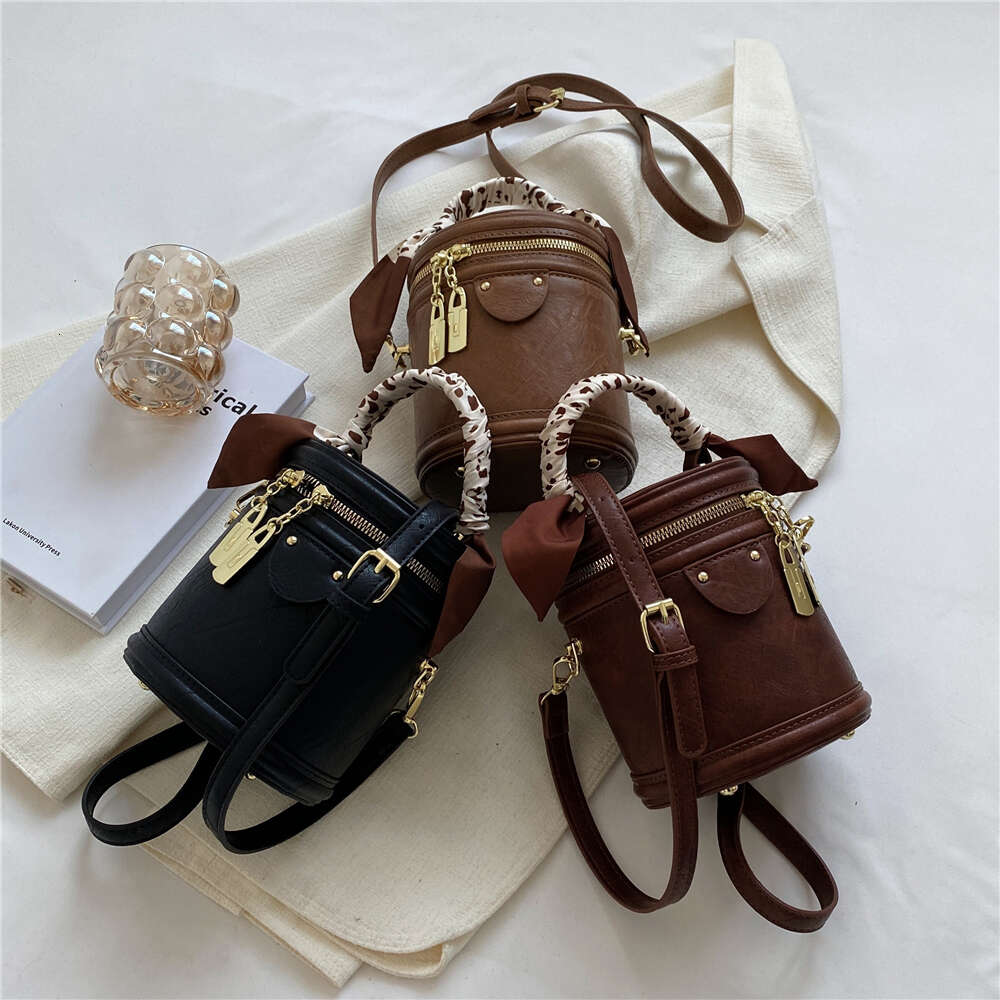 Toptrends Barrel Shape Mini Crossbody Bags For Women 2023 Trend Vintage Designer Top Handle Shoulder Bag Bucket Ladies Handbags H6.17#34